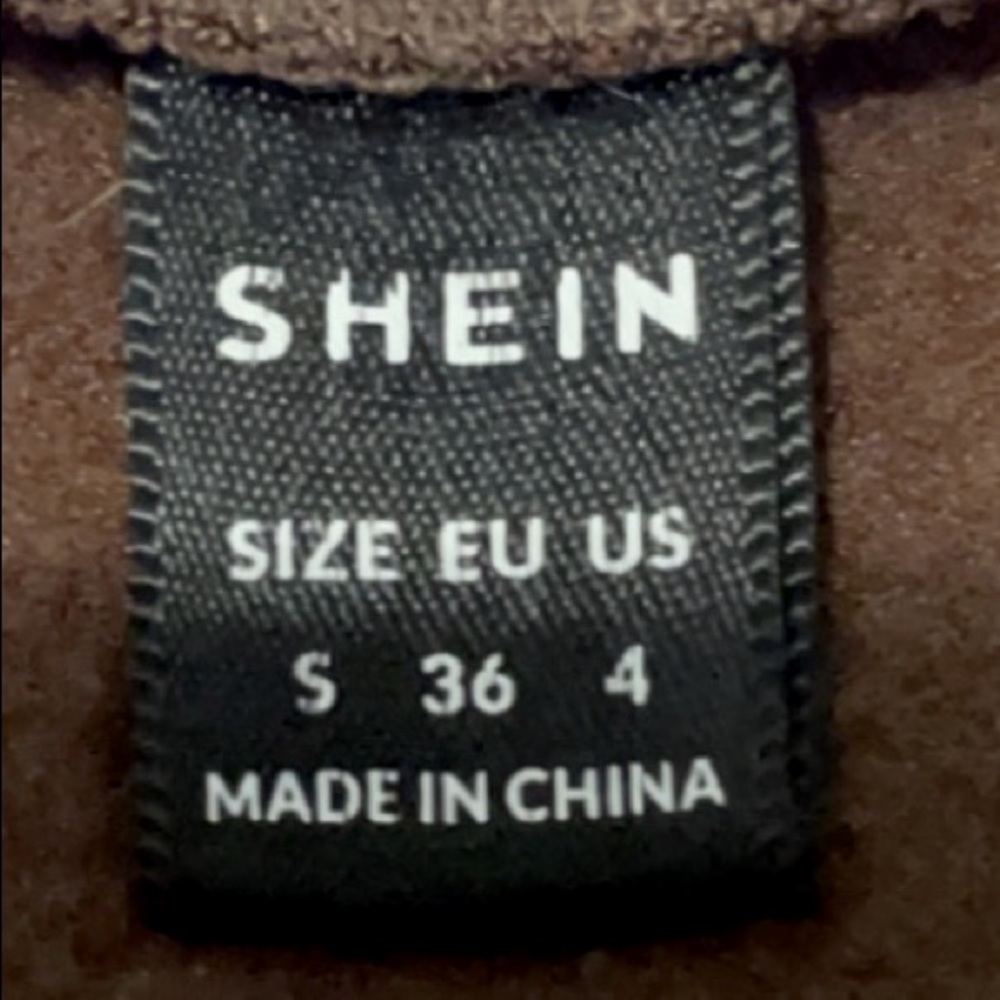 S brown oversized SHEIN crew neck